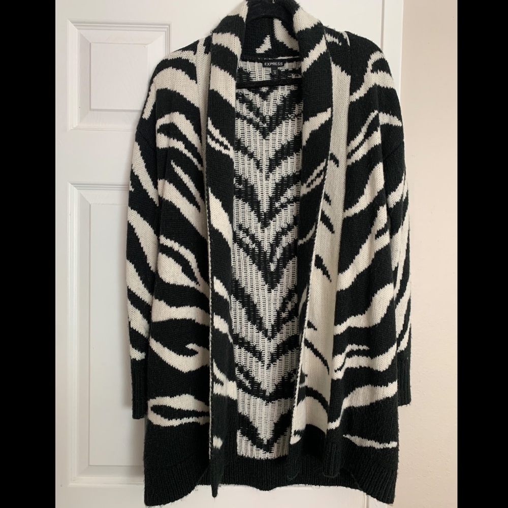 Express animal print cardigan